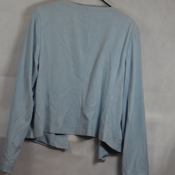 Soft Blue Faux Shammy-like Bolero Style Jacket Sz 14 Comma NWT - Picture 8 of 8